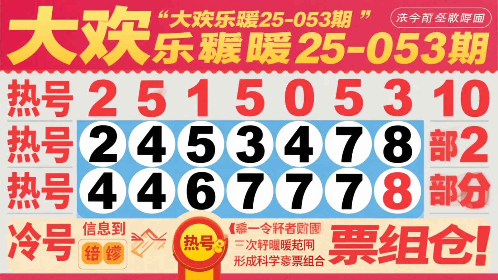 大乐透第25-053期开奖资讯
